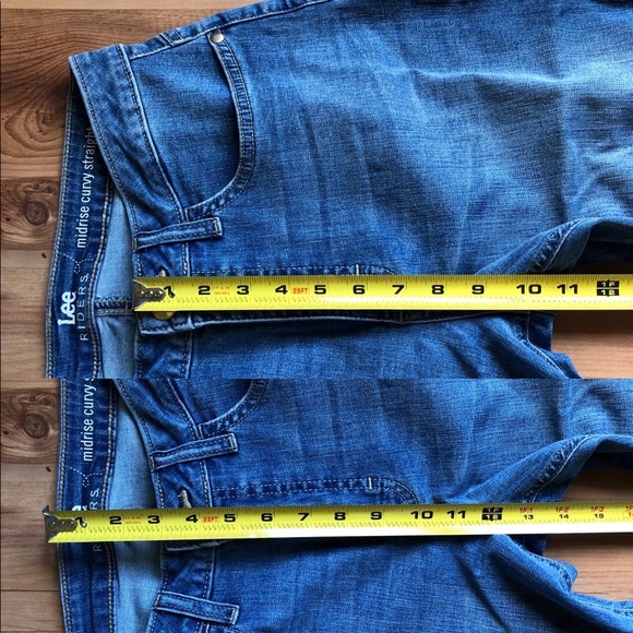 LEE Jeans Denim Midrise Curvy Straight Blue Size 8P Women’s - Picture 9 of 14